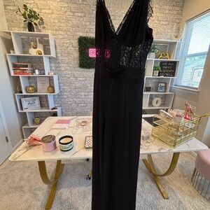 Charlotte Russe Black Lace Jumpsuit